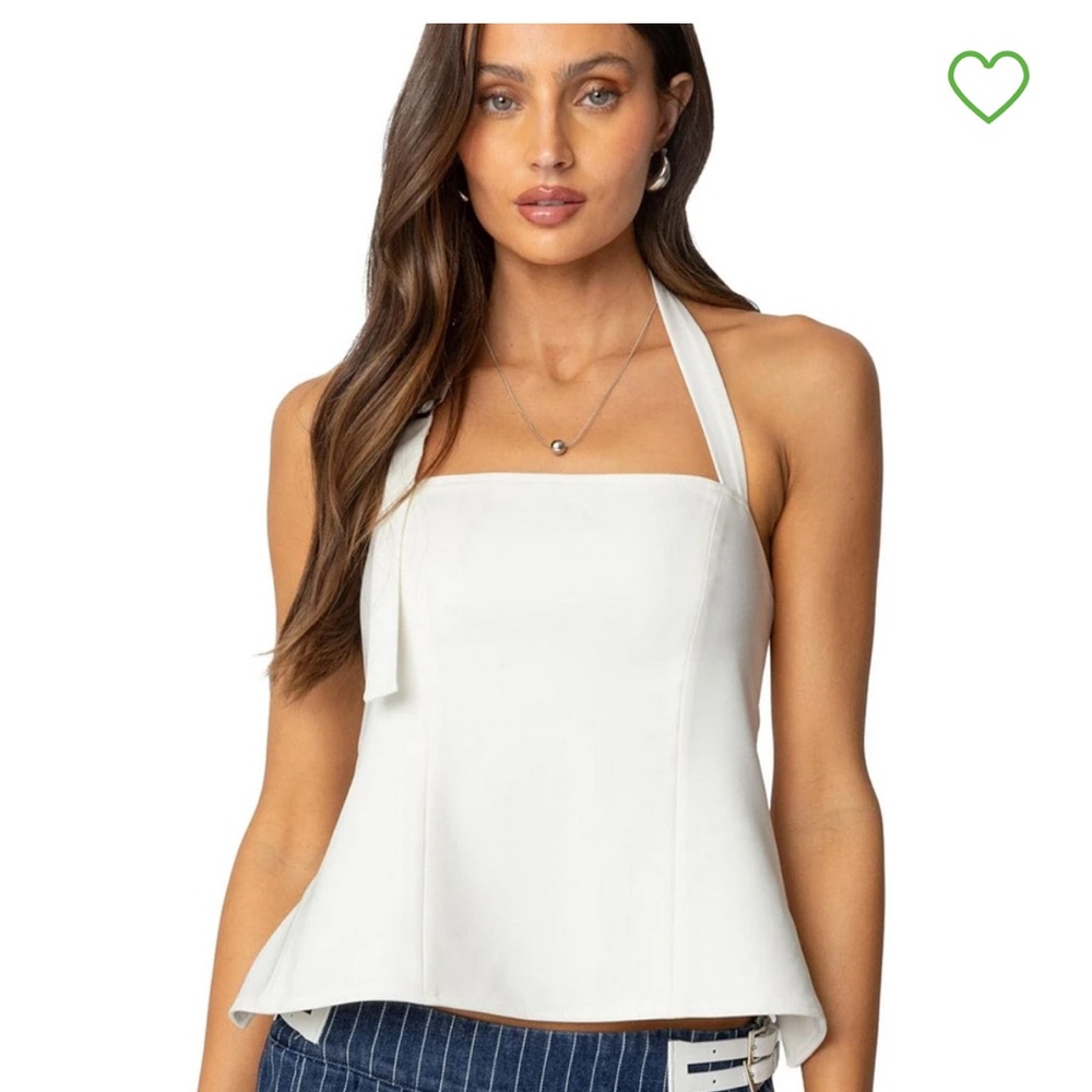 Edikted Yazi White Backless Halter Top